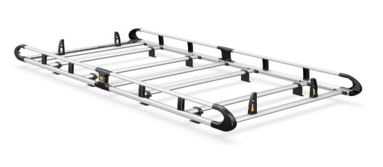 Van Guard ULTI Rack+ (Aluminium) - 6 Bar Roof Rack for Volkswagen T6 Transporter 2015-2024 | L1 | H1 | Twin Rear Doors