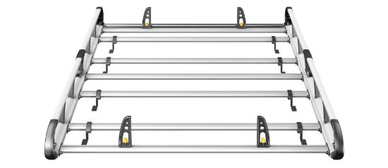 Picture of Van Guard ULTI Rack+ (Aluminium) - 6 Bar Roof Rack for Volkswagen T6 Transporter 2015-2025 | L1 | H1 | Twin Rear Doors | VGUR-205