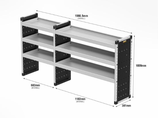 Picture of Van Guard Bronze Trade Van Racking Package - Offside for Volkswagen T6 Transporter 2015-2025 | L1 | H1 | TVR-B-017-OS