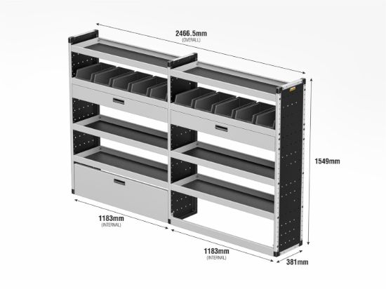 Picture of Van Guard Gold Trade Van Racking Package - Offside for Nissan Interstar 2025-Onwards | L2 | H2 | TVR-G-006-OS