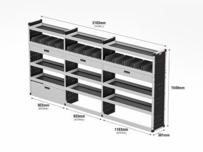 Picture of Van Guard Gold Trade Van Racking Package - Complete Kit for Nissan Interstar 2025-Onwards | L3 | H2 | TVR-G-007