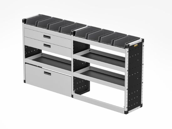Picture of Van Guard Gold Trade Van Racking Package - Offside for Volkswagen T7 Transporter 2025-Onwards | L1 | H1 | TVR-G-008-OS