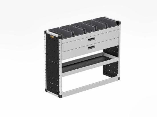 Picture of Van Guard Gold Trade Van Racking Package - Nearside for Volkswagen T6 Transporter 2015-2025 | L2 | H1 | TVR-G-009-NS