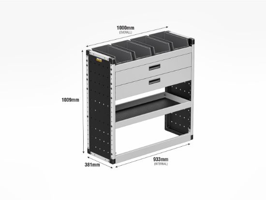 Picture of Van Guard Gold Trade Van Racking Package - Nearside for Volkswagen T6 Transporter 2015-2025 | L1 | H1 | TVR-G-017-NS
