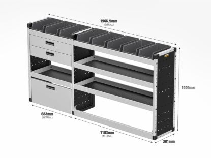 Picture of Van Guard Gold Trade Van Racking Package - Offside for Volkswagen T6 Transporter 2015-2024 | L1 | H1 | TVR-G-017-OS
