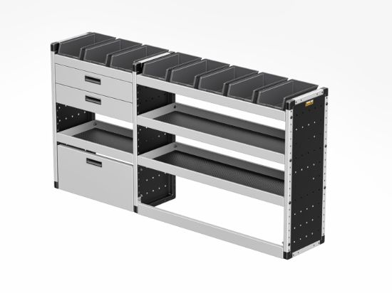 Picture of Van Guard Gold Trade Van Racking Package - Offside for Volkswagen T6 Transporter 2015-2024 | L1 | H1 | TVR-G-017-OS