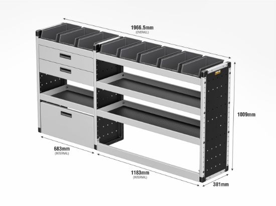 Picture of Van Guard Gold Trade Van Racking Package - Complete Kit for Volkswagen T6 Transporter 2015-2025 | L1 | H1 | TVR-G-017