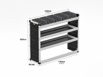 Picture of Van Guard Silver Trade Van Racking Package - Nearside for Volkswagen T7 Transporter 2025-Onwards | L2 | H1 | TVR-S-016-NS