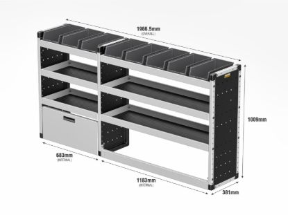 Picture of Van Guard Silver Trade Van Racking Package - Complete Kit for Volkswagen T6 Transporter 2015-2024 | L1 | H1 | TVR-S-017