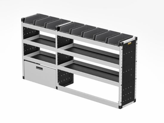 Picture of Van Guard Silver Trade Van Racking Package - Complete Kit for Volkswagen T6 Transporter 2015-2025 | L1 | H1 | TVR-S-017