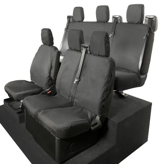 Picture of UK Custom Covers Ford Transit Custom (2013-2023) Tailored PU Front & Rear Seat Covers | SC102-131