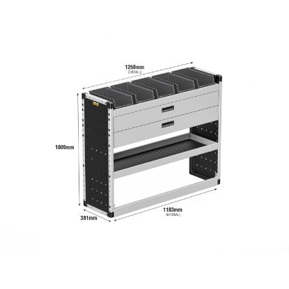 Picture of Van Guard Gold Trade Van Racking Package - Nearside for Volkswagen T7 Transporter 2025-Onwards | L2 | H1 | TVR-G-016-NS