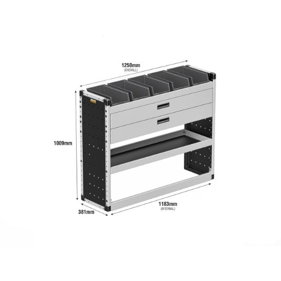 Picture of Van Guard Gold Trade Van Racking Package - Nearside for Volkswagen T7 Transporter 2025-Onwards | L2 | H1 | TVR-G-016-NS