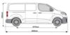 Picture of Rhino 3 KammBar Black Roof Bars and 4 free load stops for Vauxhall Vivaro 2019-Onwards | L1 | H1 | JC3BA