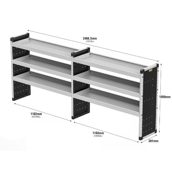 Picture of Van Guard Bronze Trade Van Racking Package - Offside for Volkswagen T7 Transporter 2024-Onwards | L2 | H1 | TVR-B-016-OS