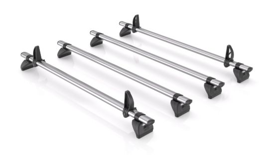 Rhino 4 KammBar Fleet Steel Roof Bars and 4 free load stops for Renault Master 2024-Onwards | L2 | H2 | Twin Rear Doors