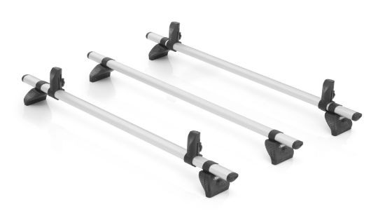 Picture of Rhino 3 Aluminium KammBar Pro Roof Bars and 4 free load stops for Volkswagen T6 Transporter 2015-2025 | L2 | H1 | T53PR