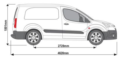 Picture of Rhino 2 KammBar Black Roof Bars and 4 free load stops for Citroen Berlingo 2008-2018 | L2 | H1 | GA2BA