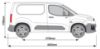 Picture of Rhino 2 KammBar Black Roof Bars and 4 free load stops for Citroen Berlingo 2018-Onwards | L1 | H1 | GB2BA