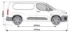 Picture of Rhino 2 KammBar Black Roof Bars and 4 free load stops for Citroen Berlingo 2018-Onwards | L2 | H1 | GC2BA