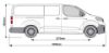Picture of Rhino 2 KammBar Black Roof Bars and 4 free load stops for Citroen Dispatch 2016-Onwards | L3 | H1 | JC2BA