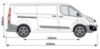 Picture of Rhino 2 KammBar Black Roof Bars and 4 free load stops for Ford Transit Custom 2013-2023 | L2 | H1 | TB2BA