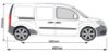 Picture of Rhino 2 KammBar Black Roof Bars and 4 free load stops for Mercedes Citan 2012-2021 | L3 | H1 | P2BA