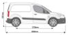 Picture of Rhino 2 KammBar Black Roof Bars and 4 free load stops for Peugeot Partner 2008-2018 | L1 | H1 | GA2BA
