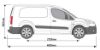 Picture of Rhino 2 KammBar Black Roof Bars and 4 free load stops for Peugeot Partner 2008-2018 | L2 | H1 | GA2BA