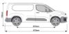 Picture of Rhino 3 KammBar Black Roof Bars and 4 free load stops for Peugeot Partner 2018-Onwards | L2 | H1 | GC3BA