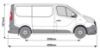 Picture of Rhino 2 KammBar Black Roof Bars and 4 free load stops for Renault Trafic 2014-Onwards | L1 | H1 | VA2BA