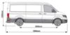 Picture of Rhino 3 KammBar Black Roof Bars and 4 free load stops for Volkswagen Crafter 2017-Onwards | L3 | H2 | Twin Rear Doors | VC3BA