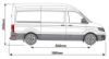 Picture of Rhino 3 KammBar Black Roof Bars and 4 free load stops for Volkswagen Crafter 2017-Onwards | L3 | H3 | Twin Rear Doors | VC3BA