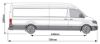 Picture of Rhino 3 KammBar Black Roof Bars and 4 free load stops for Volkswagen Crafter 2017-Onwards | L5 | H3 | Twin Rear Doors | VC3BA