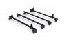 Picture of Rhino 4 KammBar Black Roof Bars and 4 free load stops for Volkswagen T6 Transporter 2015-2025 | L2 | H2 | T54BA