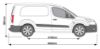 Picture of Rhino 2 KammBar Black Roof Bars with Roller Bundle for Citroen Berlingo 2008-2018 | L2 | H1 | Twin Rear Doors | GA2BA#BR31