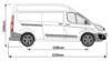 Picture of Rhino 3 KammBar Black Roof Bars with Roller Bundle for Ford Transit Custom 2013-2023 | L2 | H2 | Twin Rear Doors | TB3HBA#BR34