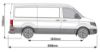 Picture of Rhino 3 KammBar Black Roof Bars with Roller Bundle for MAN TGE 2017-Onwards | L3 | H2 | Twin Rear Doors | VC3BA#BR35