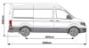 Picture of Rhino 3 KammBar Black Roof Bars with Roller Bundle for MAN TGE 2017-Onwards | L3 | H3 | Twin Rear Doors | VC3BA#BR35