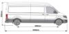 Picture of Rhino 3 KammBar Black Roof Bars with Roller Bundle for MAN TGE 2017-Onwards | L4 | H3 | Twin Rear Doors | VC3BA#BR35