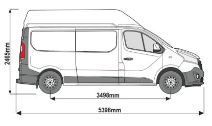 Picture of Rhino 3 Aluminium KammBar Pro Roof Bars with Roller Bundle for Renault Trafic 2014-Onwards | L2 | H2 | Twin Rear Doors | MA3PR#BR25