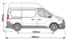 Picture of Rhino 3 KammBar Black Roof Bars with Roller Bundle for Renault Trafic 2014-Onwards | L1 | H2 | Twin Rear Doors | VA3BA#BR25