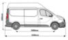 Picture of Rhino 3 KammBar Black Roof Bars with Roller Bundle for Renault Trafic 2014-Onwards | L2 | H2 | Twin Rear Doors | VA3BA#BR25