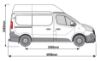 Picture of Rhino 3 KammBar Black Roof Bars with Roller Bundle for Vauxhall Vivaro 2014-2019 | L1 | H2 | Twin Rear Doors | VA3BA#BR25