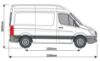 Picture of Rhino 2 Aluminium KammBar Pro Roof Bars with Roller Bundle for Volkswagen Crafter 2006-2017 | L1 | H2 | Twin Rear Doors | MC2PR#BR32