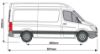 Picture of Rhino 2 Aluminium KammBar Pro Roof Bars with Roller Bundle for Volkswagen Crafter 2006-2017 | L2 | H2 | Twin Rear Doors | MC2PR#BR32