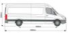 Picture of Rhino 2 Aluminium KammBar Pro Roof Bars with Roller Bundle for Volkswagen Crafter 2006-2017 | L3 | H2 | Twin Rear Doors | MC2PR#BR32