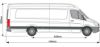 Picture of Rhino 2 Aluminium KammBar Pro Roof Bars with Roller Bundle for Volkswagen Crafter 2006-2017 | L4 | H2 | Twin Rear Doors | MC2PR#BR32