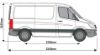Picture of Rhino 2 Aluminium KammBar Pro Roof Bars with Roller Bundle for Volkswagen Crafter 2006-2017 | L1 | H1 | Twin Rear Doors | MC2PR#BR33