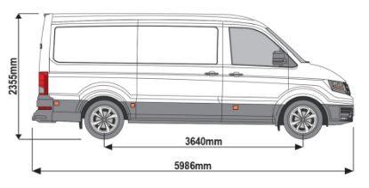 Picture of Rhino 3 Aluminium KammBar Pro Roof Bars with Roller Bundle for Volkswagen Crafter 2017-Onwards | L3 | H2 | Twin Rear Doors | VC3PR#BR35